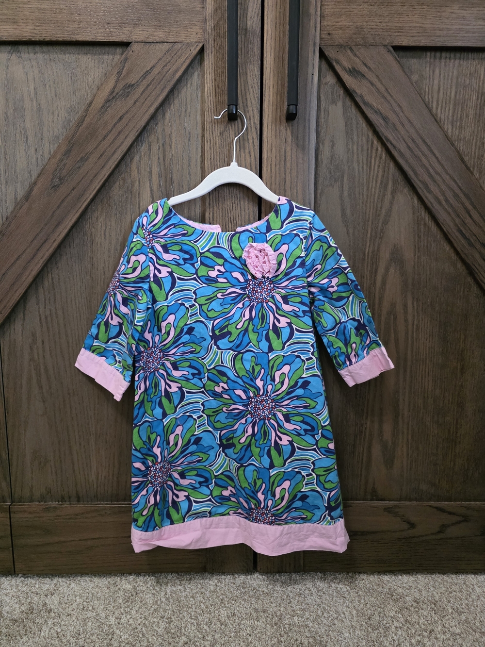 Lilly Pulitzer Blue, Pink & Green Floral Shift Dress